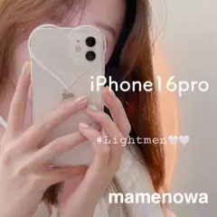 韓国　iPhone16proケース　スマホケース　ハート　クリア　透明　可愛い