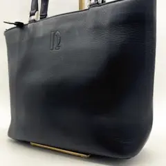 A945 美品 中澤鞄 日本製 濃紺 トートバッグ 本革 肩掛け 柔らかいレザー