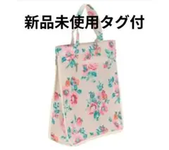新品未使用タグ付　ピンクフラワー A4トートバッグ ベージュ
