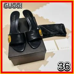 GUCCI グッチ ブラック サンダル 36 レディース 正規品