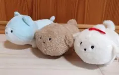 【新品】つぶらな瞳の犬 しっぽぶんぶん ぬいぐるみ　3個セット　約16cm