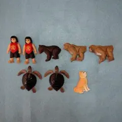 人間＆猿＆犬＆熊＆亀 フィギュア８体セット
