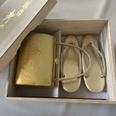金色和風バッグと草履セット