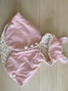 うさぎ耳付きピンクポンチョ フリーサイズ