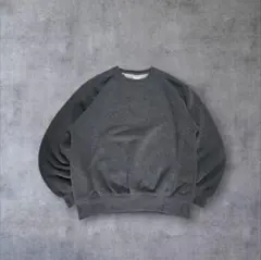 90sフルーツオブザルームV字スウェットブランク無地グレーラグランM美品