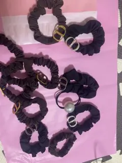 ヘアゴム　ヘアアクセサリーシュシュ17個セット　訳有り