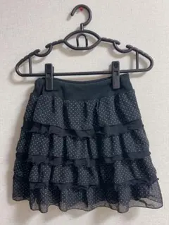 【150】pom ponette ドッド柄 フリルスカート