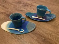 【新品未使用】沖縄　うるま陶器　半月皿　2枚セット 新品未使用】沖縄 うるま陶器 半月皿 2枚セット うるまブルー