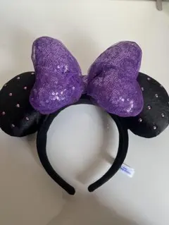 ミニーマウス風カチューシャ 黒と紫