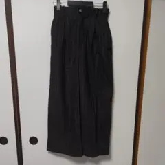 GU×beautifulpeople タックワイドパンツ ブラック ストライプ