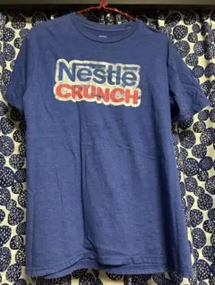 【Nestlé CRUNCH】ヴィンテージ風 プリントTシャツ ブルー Mサイズ