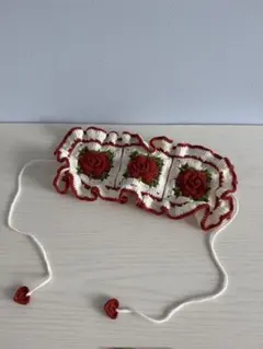 ハンドメイド 薔薇のヘッドドレス(編み物)