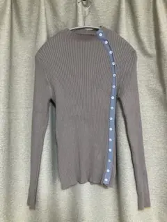 Jenaespace merveilleuxボタン付き配色リブプルオーバー