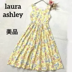 極美品ローラアシュレイ花柄ノースリーブ フレアワンピースAライン