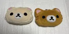 リラックマ　& コリラックマ　猫の顔 がま口ポーチ　2個セット