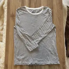 無印良品　長袖ボーダーTシャツ　L