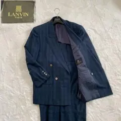 LANVIN PARIS スーツ セットアップ ダブル 金ボタン チェック 上下