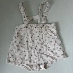 花柄コットンロンパース サロペット
