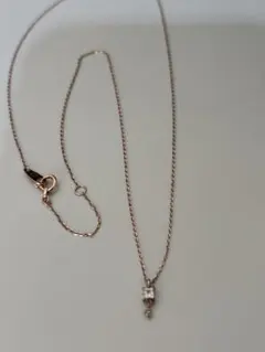 ete k10 ミストピンク ホワイトトパーズ ダイヤ ネックレス