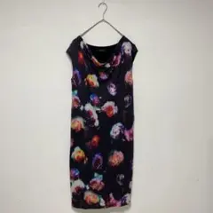 【PaulSmith】ワンピース 花柄　写真風【M】フレンチスリーブ　日本製