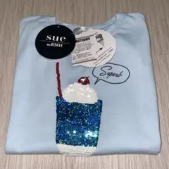 BiSKEE スパンコールTシャツ【140cm】クリームソーダ　ブルー系
