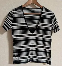 SONIA RYKIEL ストライプ Vネック Tシャツ 38のサムネイル