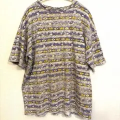 90s ボーダー総柄Tシャツ ボックスシルエット オールドサーフ - メルカリ