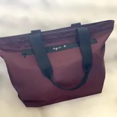 最終価格　agnès b. 　アニエスベー トートバッグ　ナイロン　ボルドー