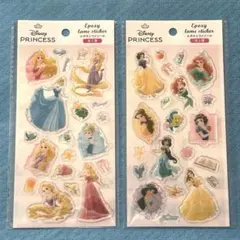【2種類セット】プリンセス❤️エポキシラメシール【品薄】ディズニー　ぷっくり　立体