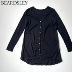 美品】BEARDSLEY 前後2way✴︎強燃ガーゼワイドカーデ カットソー 黒