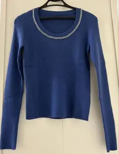 セゾンドパピヨン　長袖ニット　パープル