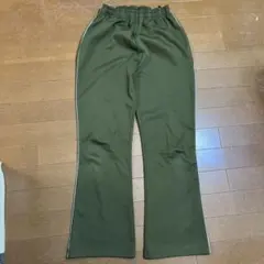 オリーブグリーン サイドライン パンツ　裏起毛　Mサイズ