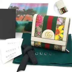 日本限定✨️GUCCI2つ折り財布GGマーモント フローラ花柄訳あり