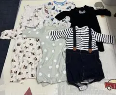 ベビー服まとめ売り 5〜60cm ロンパース6点 西松屋 H&M 保育園洗い替え