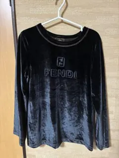 FENDI カシミヤ シルク セーター 花 カットソー 黒 サイズ40 薄手 FENDI カシミヤ シルク セーター 花 カットソー 黒 サイズ40 薄手