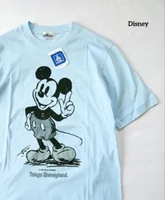 未使用　ミッキーマウス　希少　DISNEY 　ディズニーランド　Tシャツ　ブルー