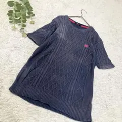 BLACK LABEL BURBERRY　半袖ニットセーター　ネイビー　2