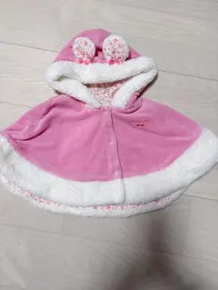 ウサギ耳付きベビーポンチョ 60-90cm