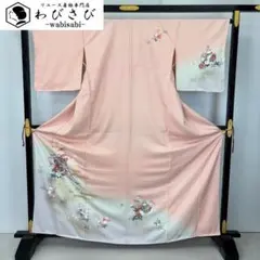 訪問着フルセット5点サイズS〜M 手描き　花鳥文　暈し染め　金彩　正絹 訪問着フルセット5点サイズS〜M 手描き 花鳥文 暈し染め 金彩 正絹