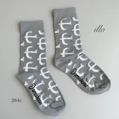 靴下　ソックス　レディース　bird 鳥　北欧　スモークグレー　おしゃれ