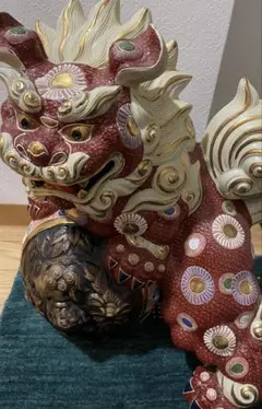 アンティーク品 陶器製 獅子 金彩 高さ約30㎝ 縁起物 - メルカリ