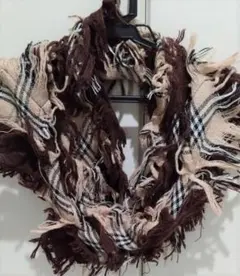 【新品未使用】フリンジ付きストール　ベージュ　茶色