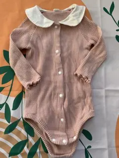 ピンク 襟付きロンパース 73サイズ