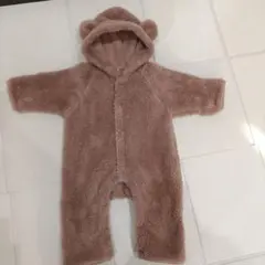 ベージュ フリース クマ耳 フードアウター