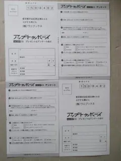 アップトゥボーイ 2026年1月号 【応募ハガキ】４枚