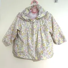 【コンビミニ】花柄 取外し可フード付き ジャケット