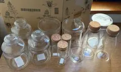 苔テラリウム ガラス容器 14点まとめ売り キャニスター/ボトル/小瓶 洗浄済