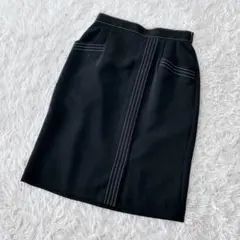 【c4896】✨美品✨膝丈スカート　ブラック　タイト　カジュアル