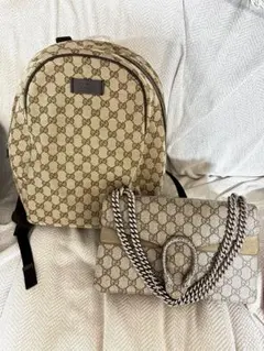 美品　GUCCI GG柄 リュック　チェーンバック　セット　まとめのサムネイル