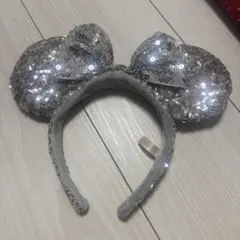 ミニーマウス風シルバースパンコールカチューシャ